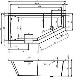 Riho Акриловая ванна GETA 170 R – фотография-3